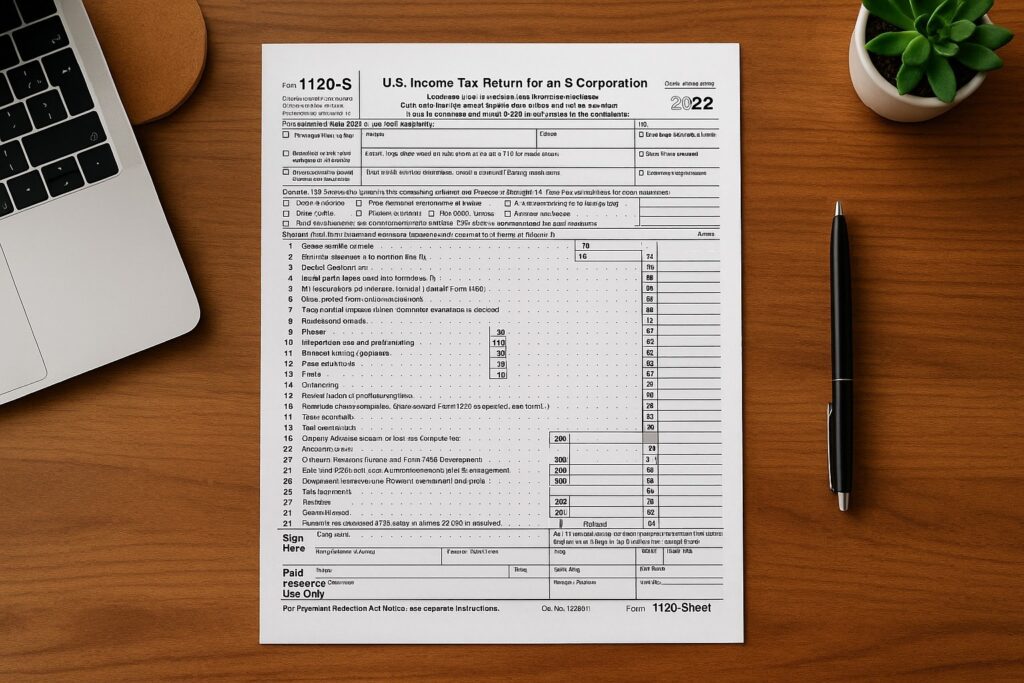 Tax forms for small businesses, focusing on IRS Form 1120S for S Corporations and their filing requirements.