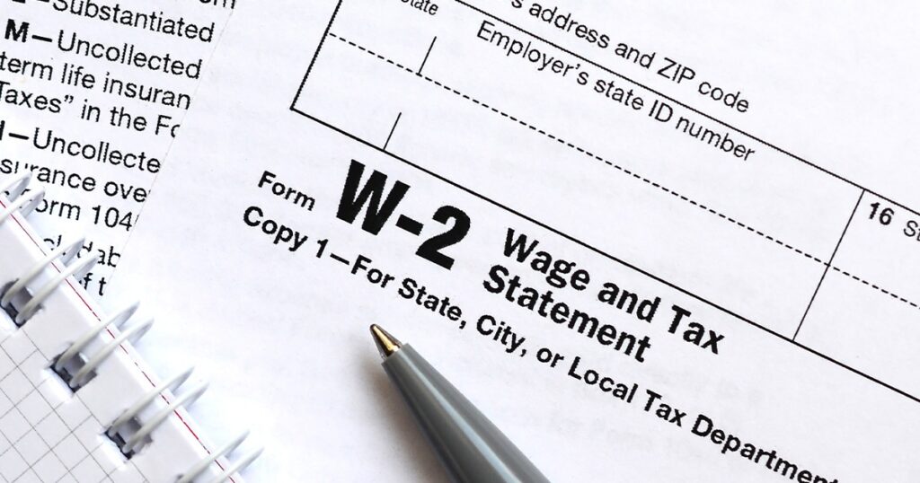 W-2 form displayed multiple times, illustrating its importance for tax reporting and employee income documentation.